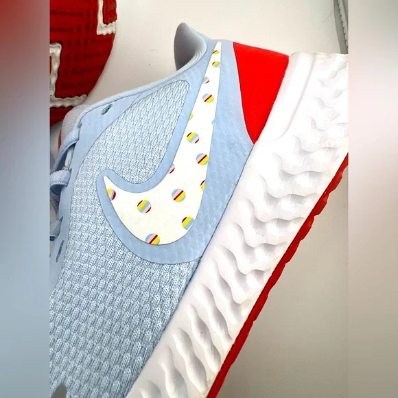 Nike Revolution Blue and Red Women's  Athletic Shoes with Modern Design - Picture 12 of 12